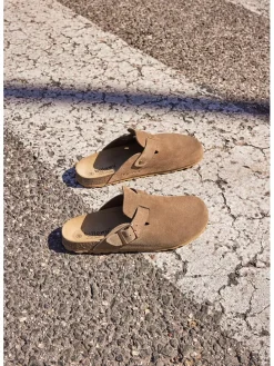 Leren clogs lichtbruin
