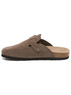 Leren clogs lichtbruin