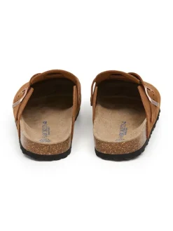 Leren clogs lichtbruin