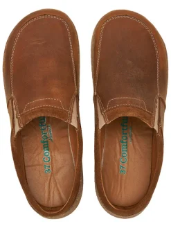 Leren clogs lichtbruin