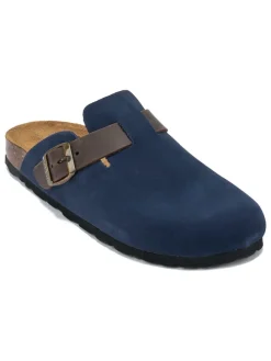 Leren clogs "Noe" donkerblauw