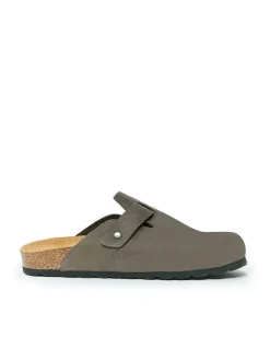 Leren clogs "Noe" grijs