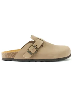 Leren clogs "Noe" taupe