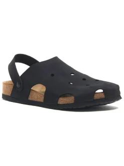 Leren clogs zwart
