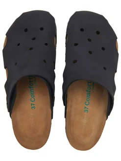 Leren clogs zwart