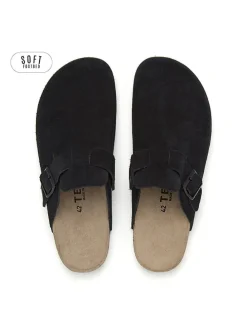 Leren clogs zwart