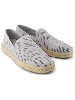 Leren espadrilles grijs