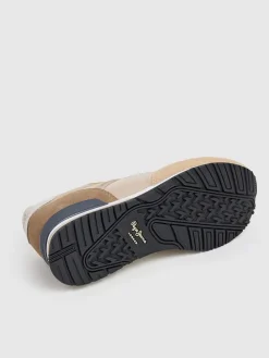 Leren hardloopschoenen beige