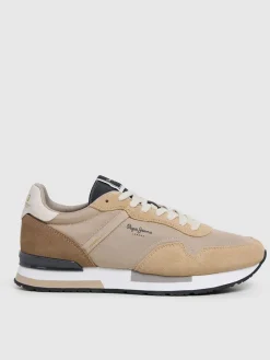 Leren hardloopschoenen beige