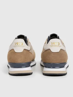 Leren hardloopschoenen beige