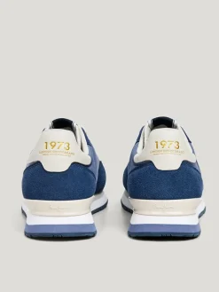 Leren hardloopschoenen blauw