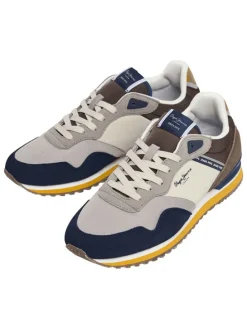 Leren hardloopschoenen grijs