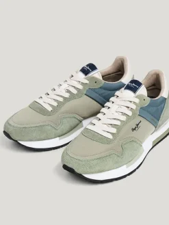 Leren hardloopschoenen groen