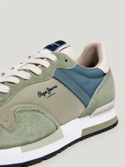 Leren hardloopschoenen groen