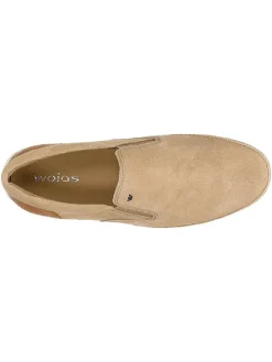 Leren instappers beige