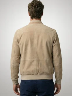 Leren jas beige