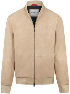 Leren jas beige