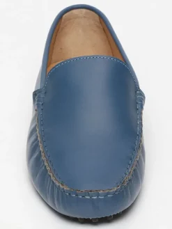 Leren mocassins blauw