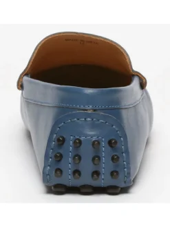 Leren mocassins blauw