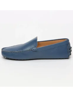 Leren mocassins blauw