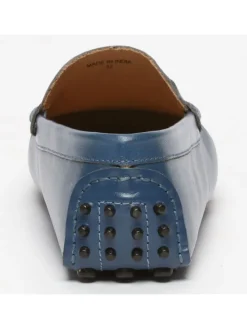 Leren mocassins blauw