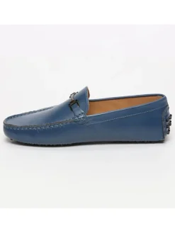 Leren mocassins blauw