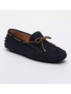 Leren mocassins "Butler" donkerblauw