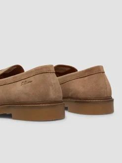 Leren mocassins camel