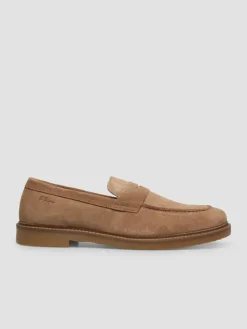 Leren mocassins camel