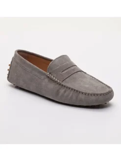 Leren mocassins "Cole" grijs