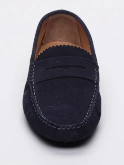 Leren mocassins "Dennis" donkerblauw