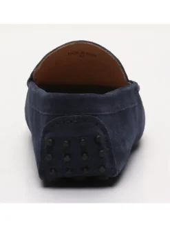 Leren mocassins donkerblauw