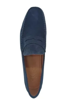 Leren mocassins donkerblauw