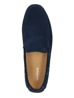 Leren mocassins donkerblauw