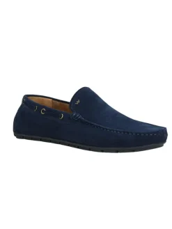 Leren mocassins donkerblauw
