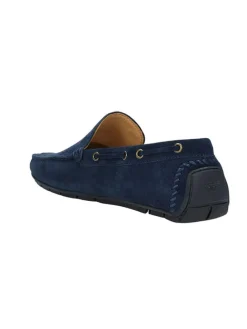 Leren mocassins donkerblauw