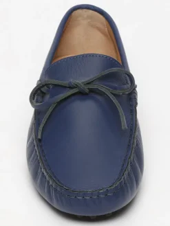 Leren mocassins donkerblauw