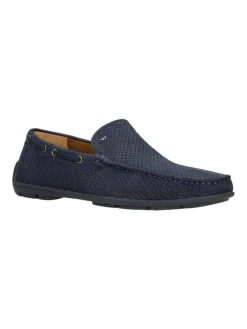 Leren mocassins donkerblauw