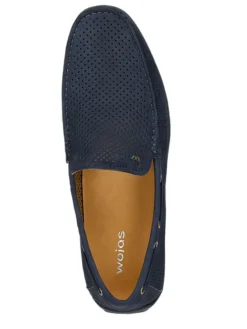 Leren mocassins donkerblauw