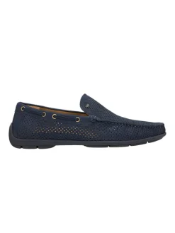 Leren mocassins donkerblauw