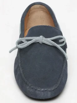 Leren mocassins donkerblauw