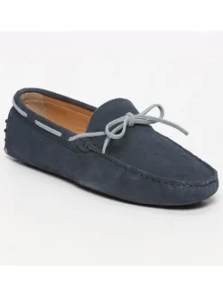 Leren mocassins donkerblauw