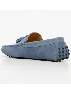 Leren mocassins "Fred" lichtblauw