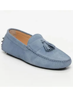 Leren mocassins "Fred" lichtblauw