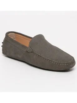 Leren mocassins grijs