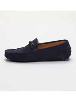 Leren mocassins "Jace" donkerblauw