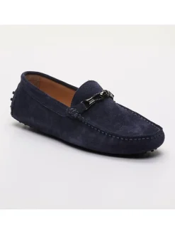 Leren mocassins "Jace" donkerblauw