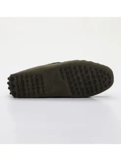 Leren mocassins "Johnny" kaki
