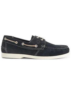 Leren mocassins "Krokvag" donkerblauw