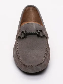 Leren mocassins "Trenton" grijs
